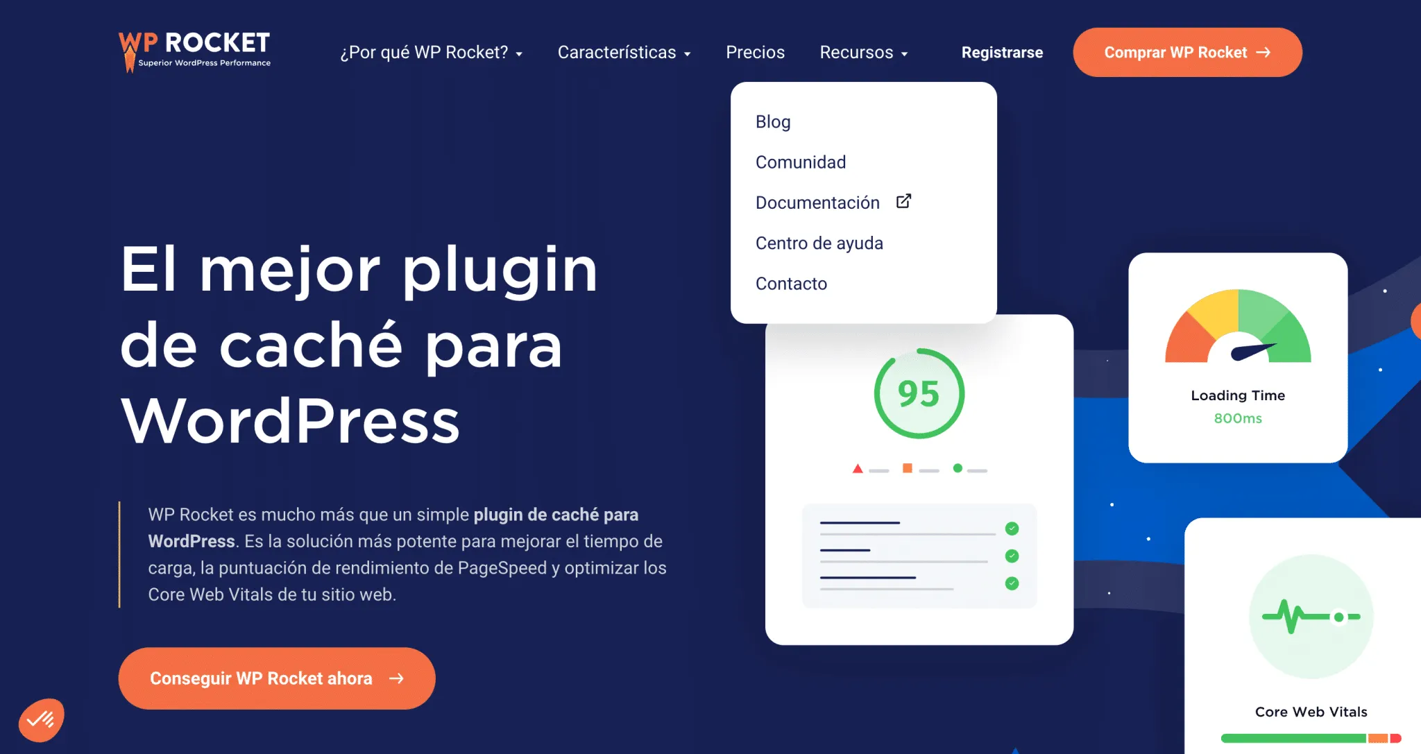 WP Rocket mejor plugin optimización WordPress