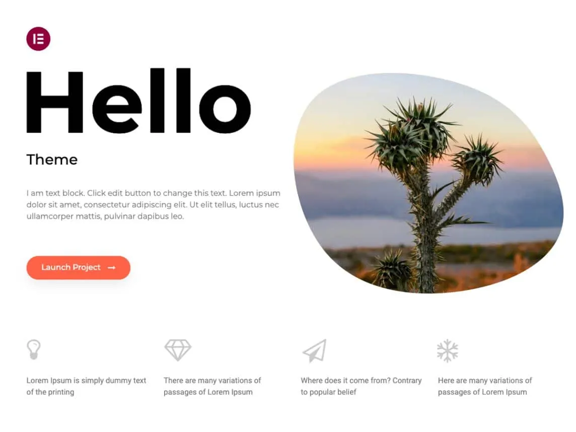 hello theme elementor